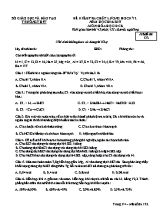 Đề kiểm tra chất lượng học kỳ 2 môn Hóa học Lớp 10 (Cơ bản) - Mã đề thi 132 - Năm học 2016-2017 (Có đáp án)
